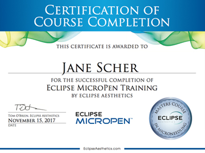 eclipse micropen training certificate