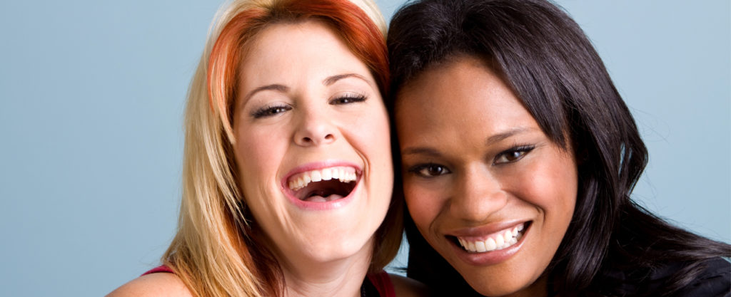 women smiling