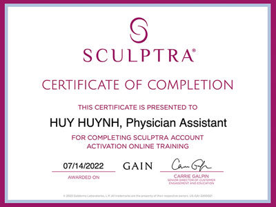 Certificate of Completion The American Society for Aesthetic Plastic Surgery